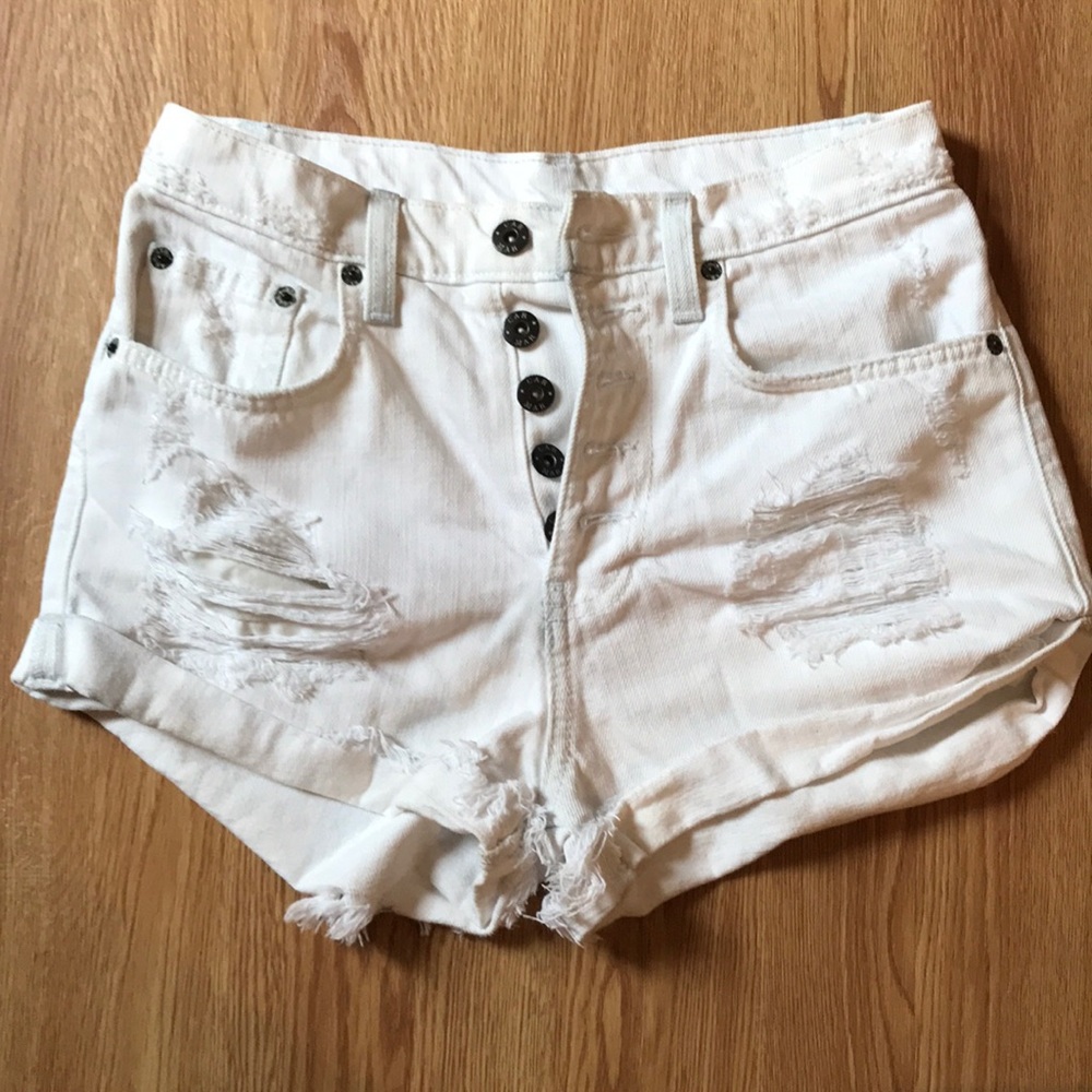white LF shorts